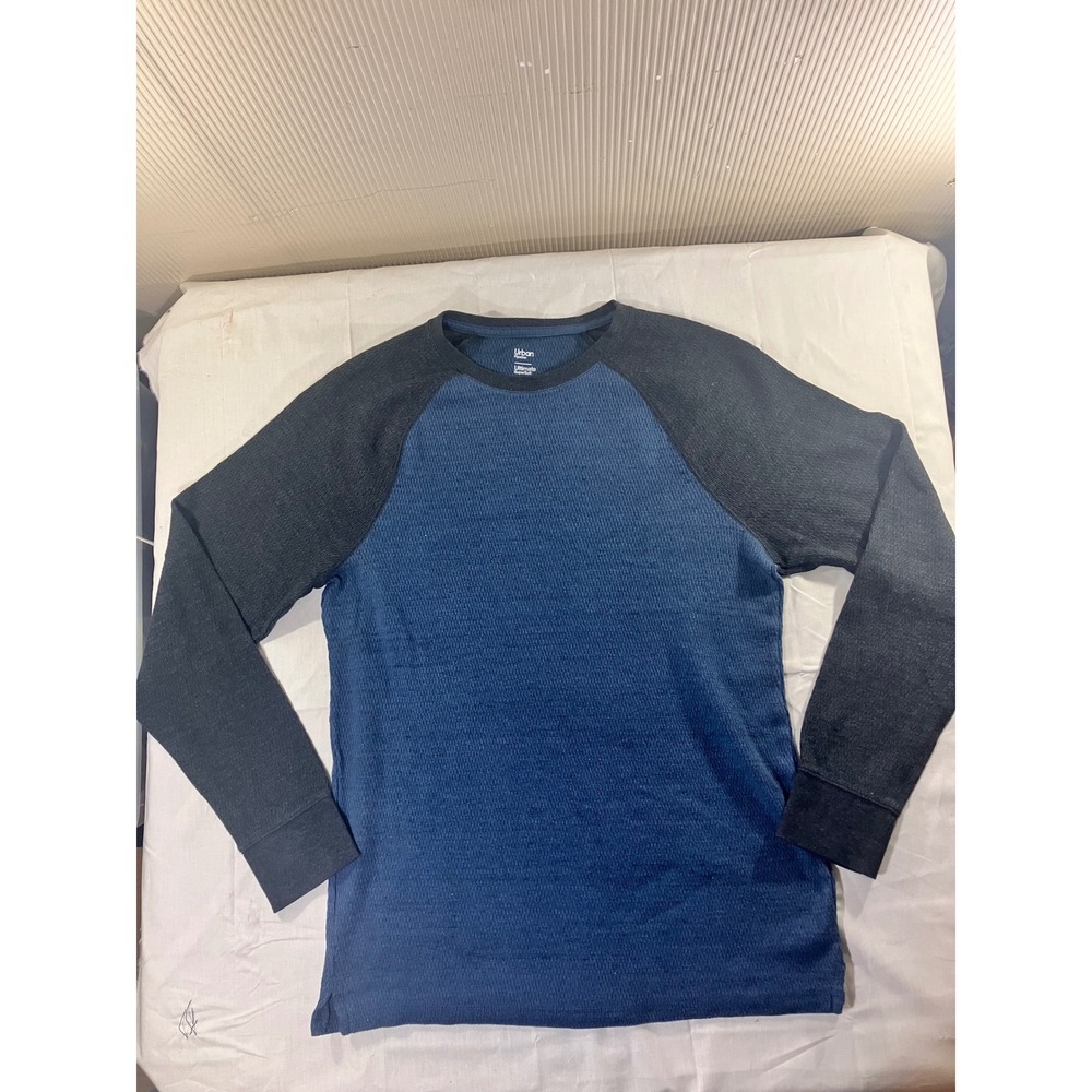Urban Pipeline Mens Large Long Sleeve Blue Gray Ombre Thermal Knit Shirt
